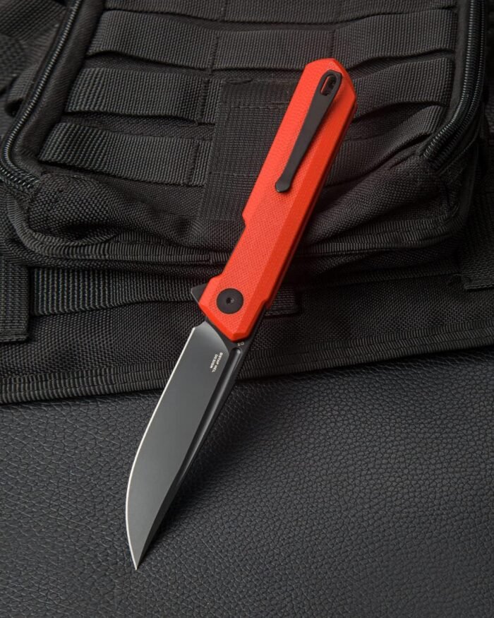 dundee bmk01l d2 edc folding knife red g10 handle image