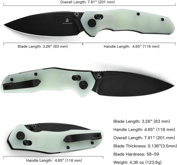 ronan bmk021 edc folding knife jade g10 handle image