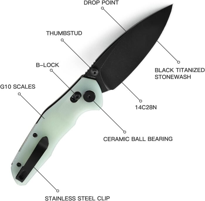 ronan bmk021 edc folding knife jade g10 handle image