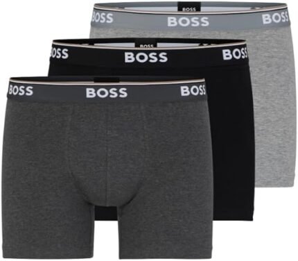 boss cotton boxer briefs gray charcoal black