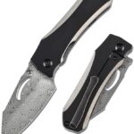 kansept loki folding knife 2.99 damascus blade image