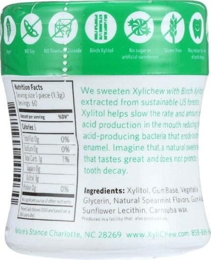 xylichew spearmint chewing gum 60 pieces image