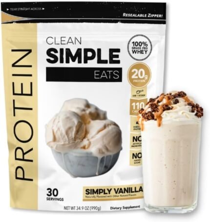 clean simple eats simply vanilla whey protein