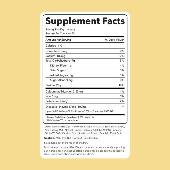 clean simple eats simply vanilla whey protein supplement facts