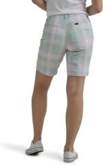 lee womens chino bermuda shorts muted rainbow plaid image