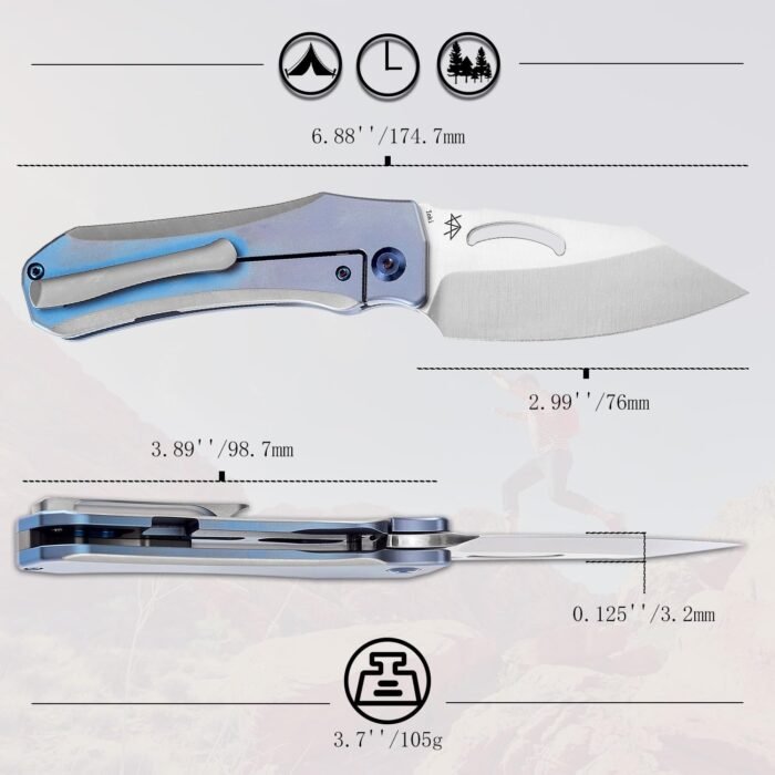 kansept loki edc folding knife size details image