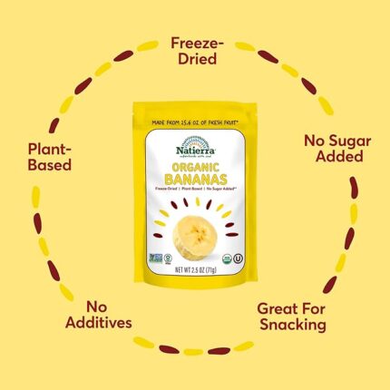 natierra organic freeze dried bananas pack image