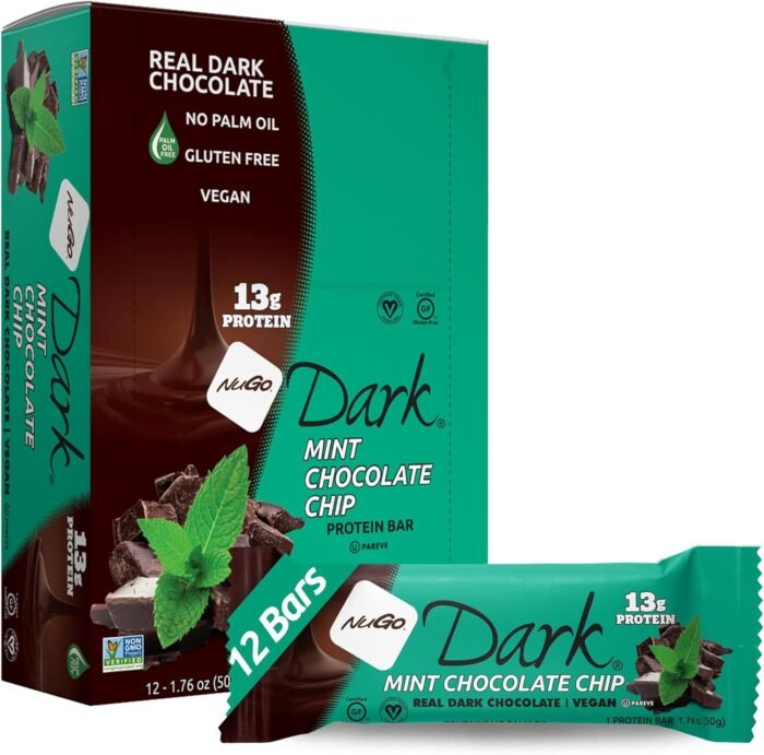 nugo dark mint chocolate chip bars pack image