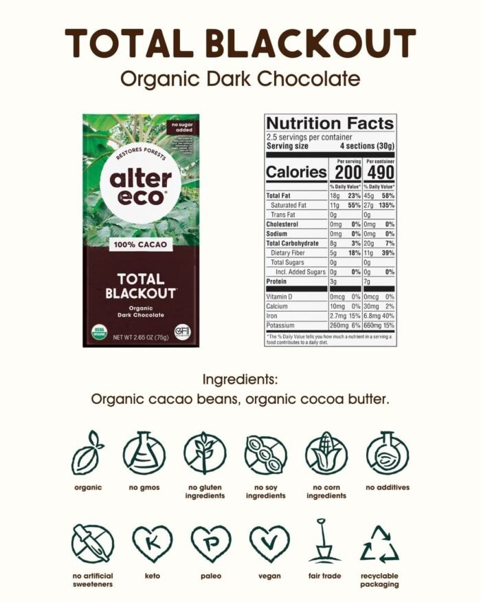 alter eco dark chocolate bar pack image