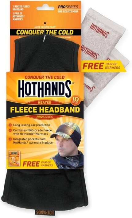 hothands heated fleece black headband image