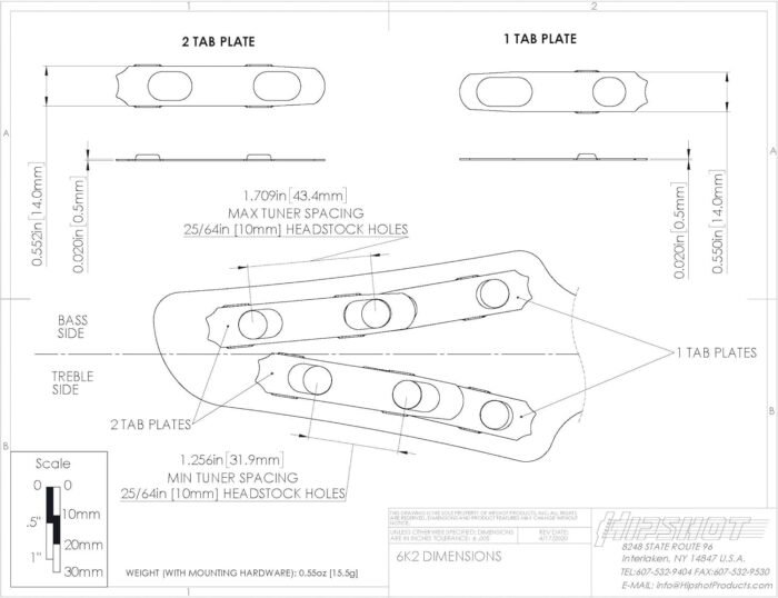 hipshot 6glo locking tuning gold details image