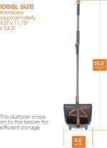 casabella quick easy broom and dustpan gray orange image