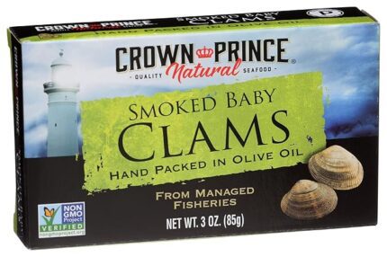 crown prince smoked baby clams in olive oil image