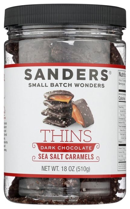 sanders dark chocolate sea salt caramel thins image