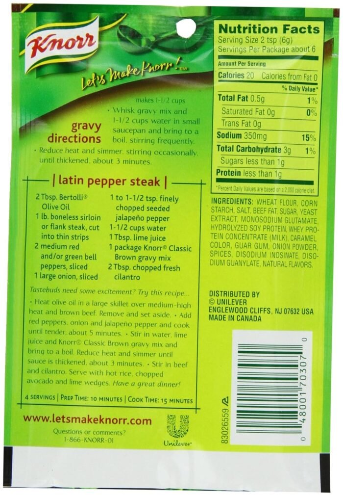 classic brown gravy mix pack detail image