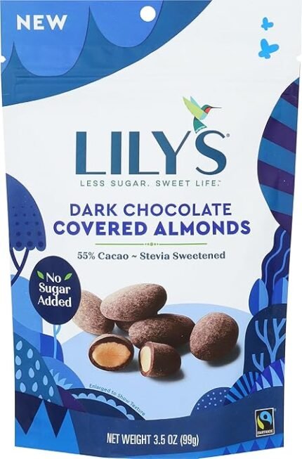 lilys sweets dark chocolate covered almonds pack image