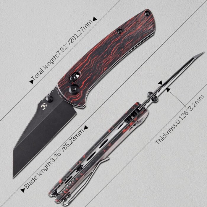 kansept main street axis lock folding knife size details image