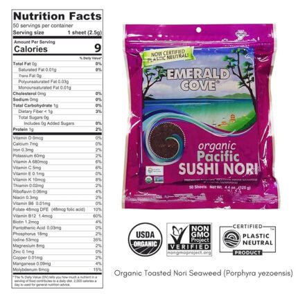 emerald cove organic roasted nori sheets image