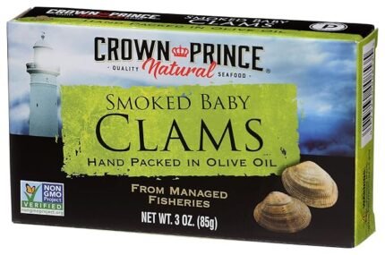 crown prince smoked baby clams in olive oil image