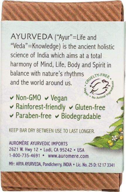 auromere tulsi neem soap vegan eco friendly pack image