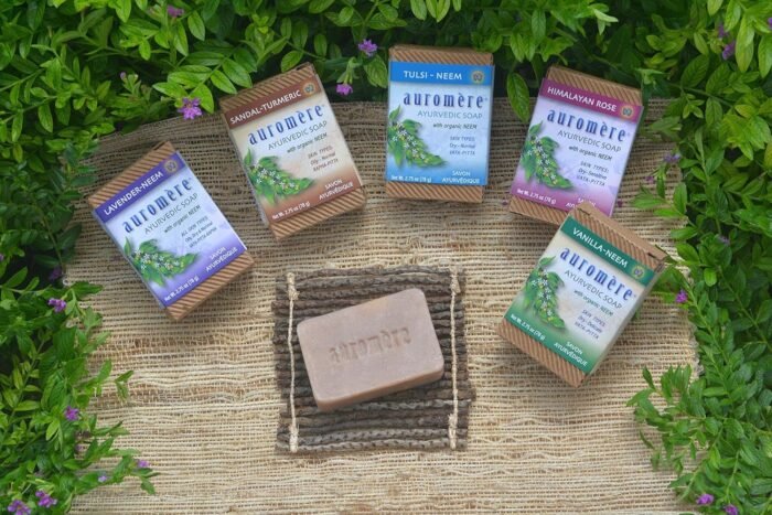 auromere tulsi neem soap vegan eco friendly pack image