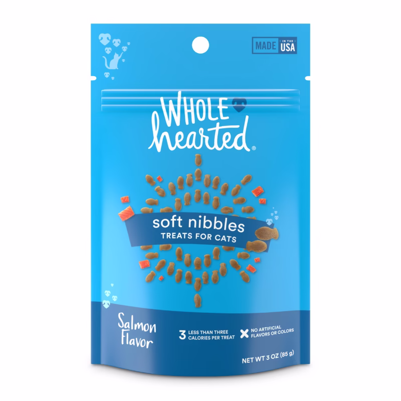 wholehearted savory soft cat treats salmon pack image