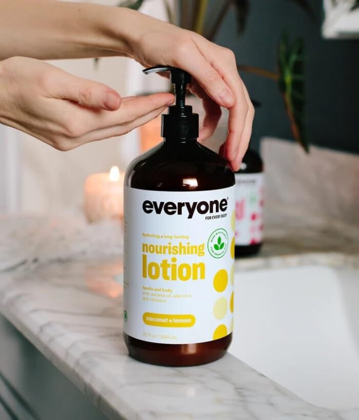 everyone coconut & lemon 3 in 1 lotion 32 oz vegan bottle image
