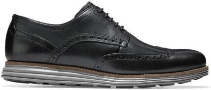 cole haan grand shortwing oxford black leather 8.5m shoes image