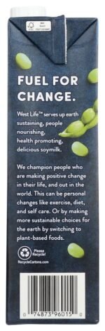 Westsoy Organic Unsweetened Original Soymilk Fuel
