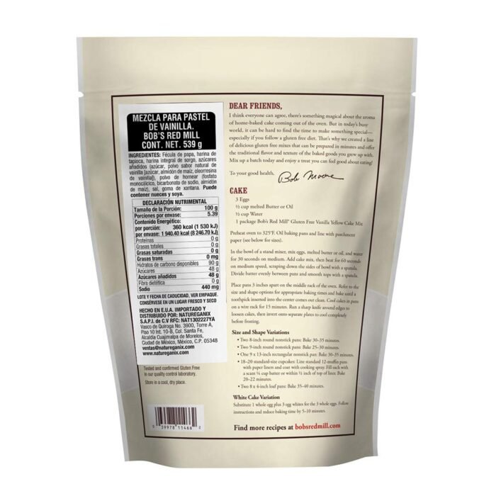 bobs red mill gluten free vanilla yellow cake mix pack image