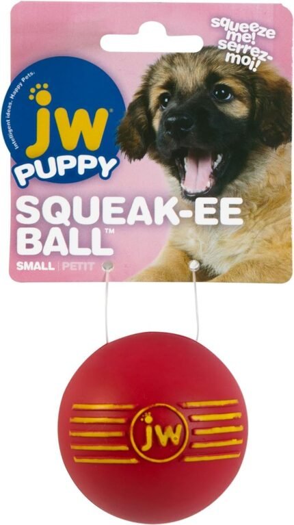 JW Pet Squeak Squeaker Dog Toy, Small Ball Light Pink Color
