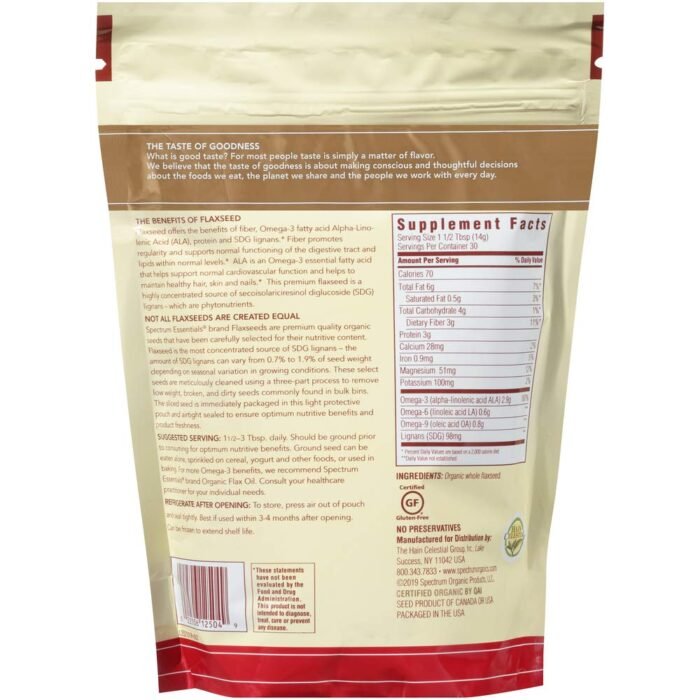 Spectrum Organic Whole Flaxseed
