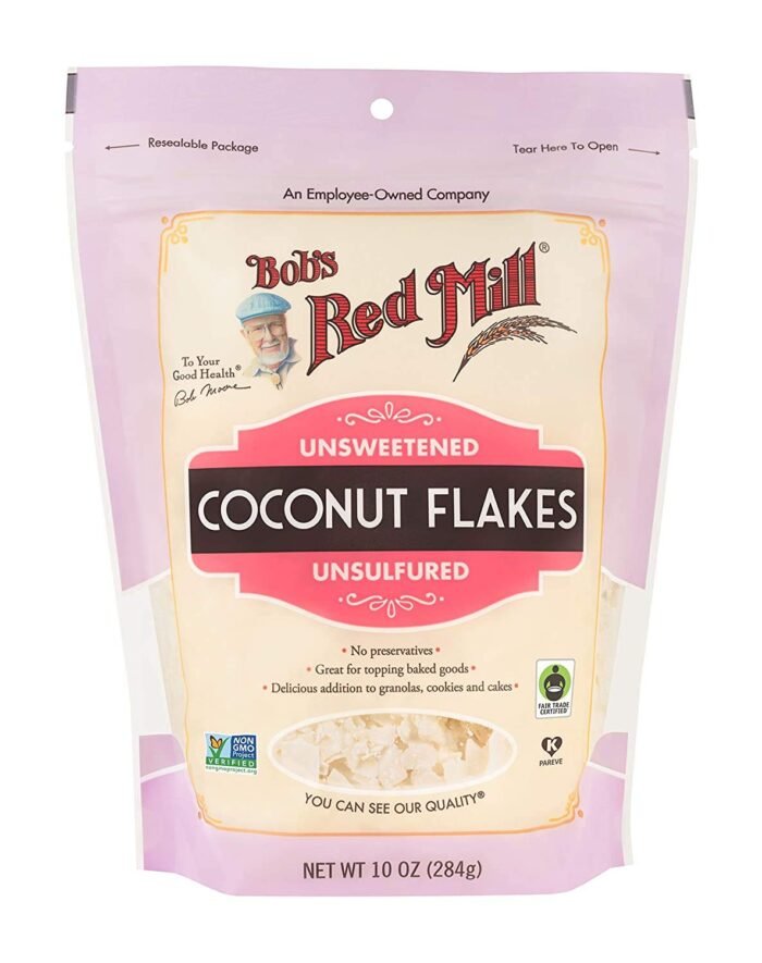 bobs red mill unsweetnened cicinut fkakes image