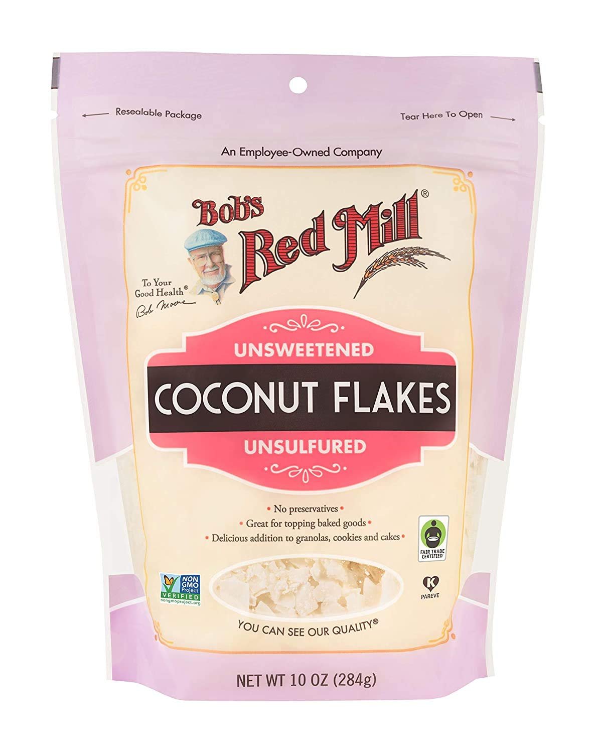 bobs red mill unsweetnened cicinut fkakes image