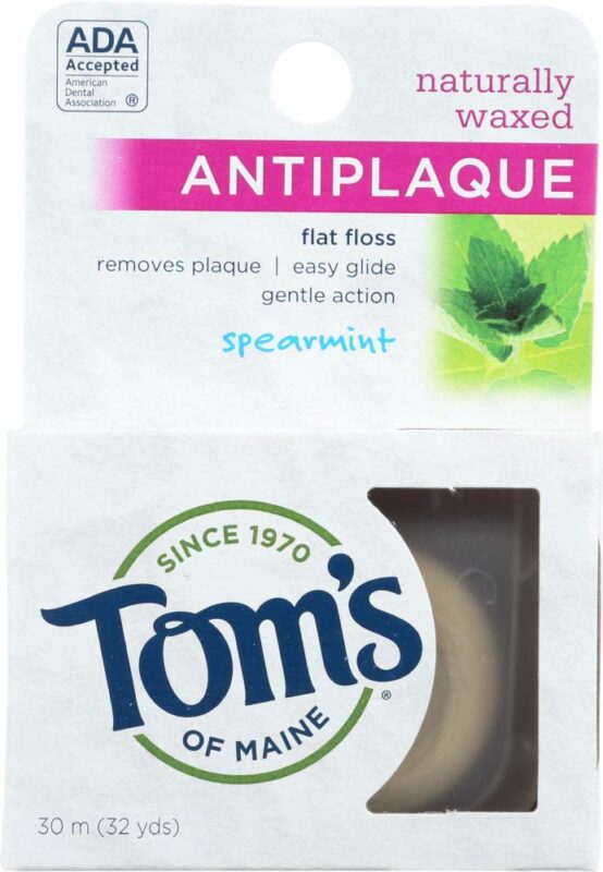 toms of maine anti plaque spearmint floss flat 30m pack image