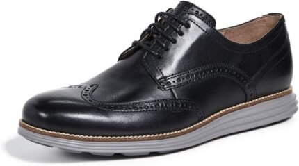 cole haan grand shortwing oxford black leather 8.5m shoes image