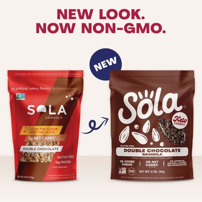 sola low carb keto granola double chocolate pack image
