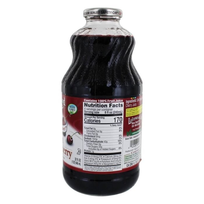 lakewood 100% pure black cherry juice bottle image