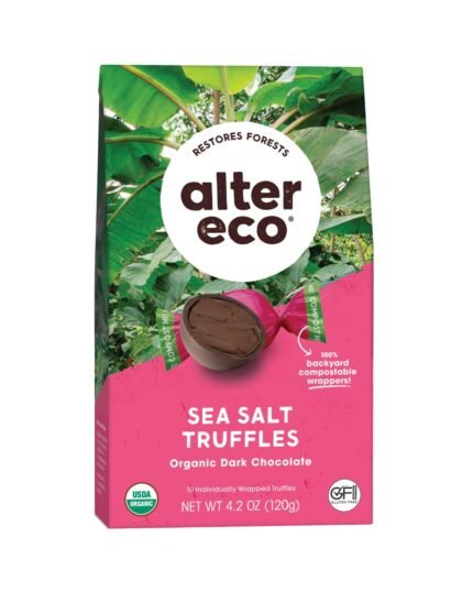 alter eco dark sea salt truffles 58% cocoa pack image