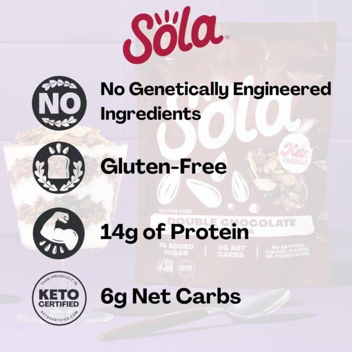 sola low carb keto granola double chocolate pack image