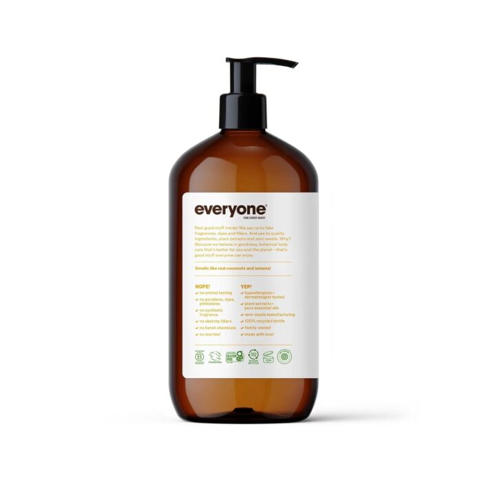 everyone coconut & lemon 3 in 1 lotion 32 oz vegan bottle image