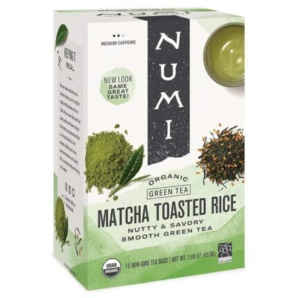 numi matcha toasted rice green tea 18 bags pack image