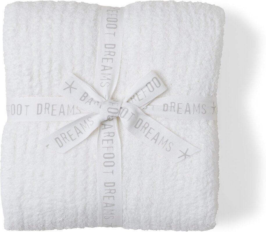 barefoot dreams cozychic ribbed throw pearl image