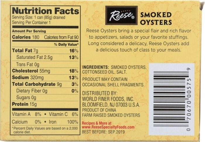 reese petite smoked oysters pack image