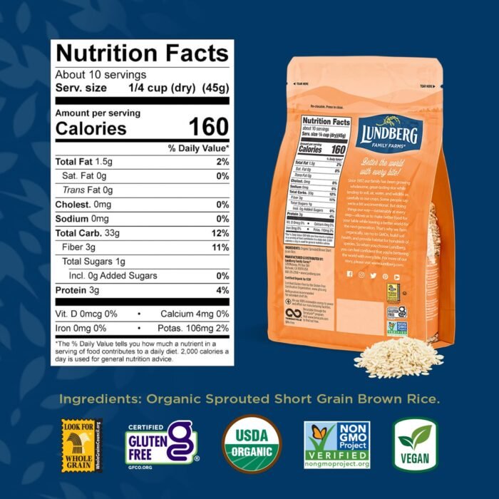 lundberg organic sprouted short grain rice pack image