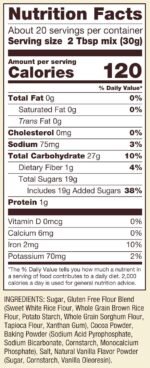 Bob’s Red Mill Brownie Mix Nutrition Facts