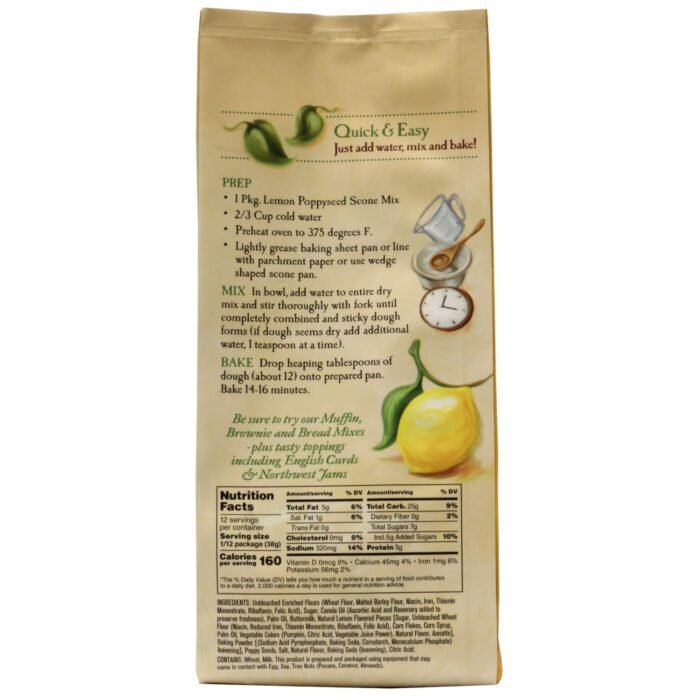 sticky fingers lemon poppyseed scones 12 servings pack image