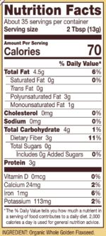 Bob's Red Mill Golden Flaxseed Meal Nutrition Facts
