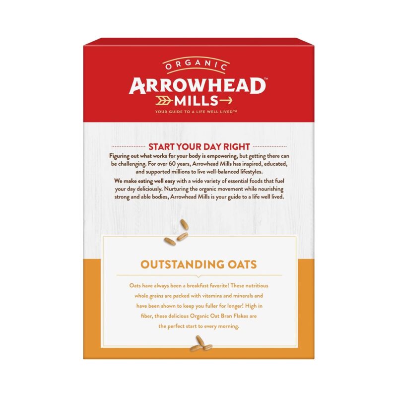 arrowhead mills organic oat bran flakes pack image