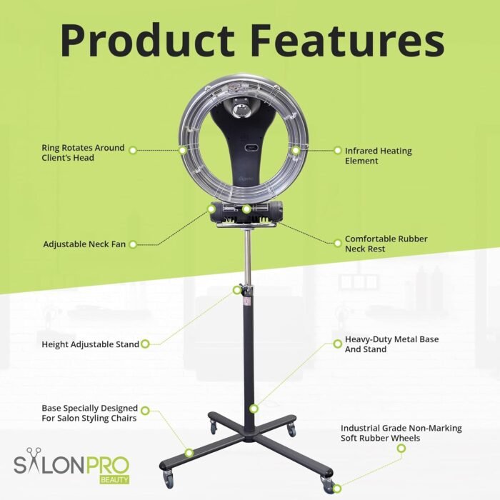 salonpro orbiting halo infrared hair processor dryer grey image